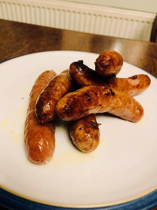 Outdoor Reared Pork Sausages – 500g (Frozen) - Fold Farm, Sheen