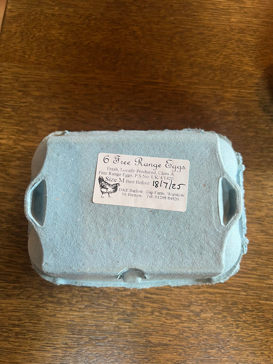 6 Free Range Eggs from Gap Farm, Warslow